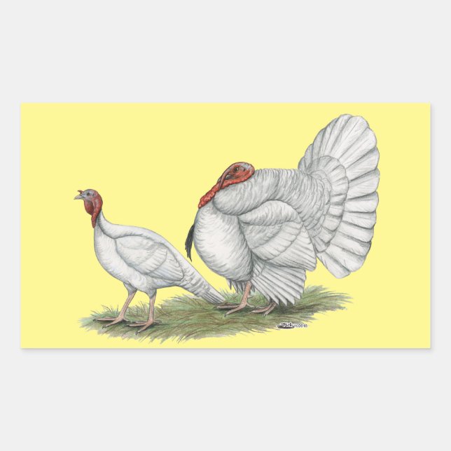 Sticker Rectangulaire Turkeys White Holland (Devant)