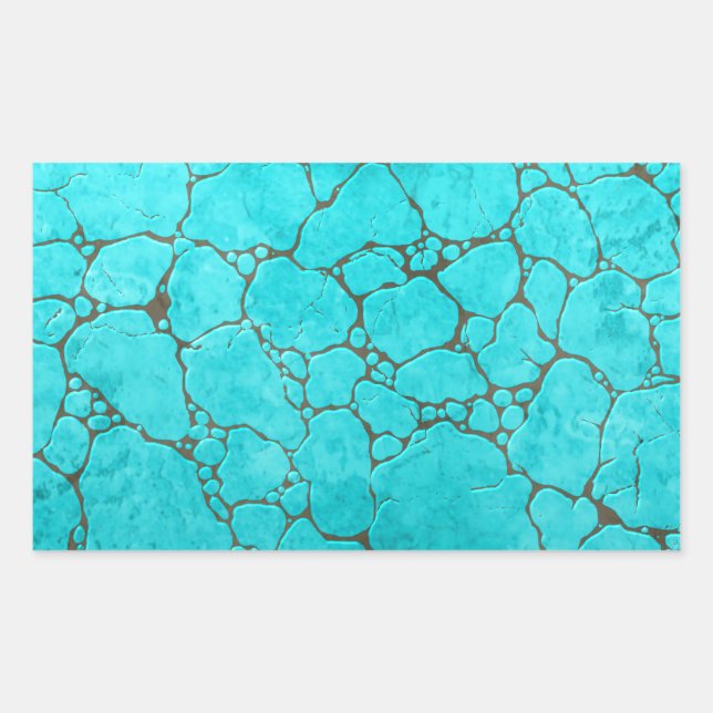 Sticker Rectangulaire turquoise (Devant)