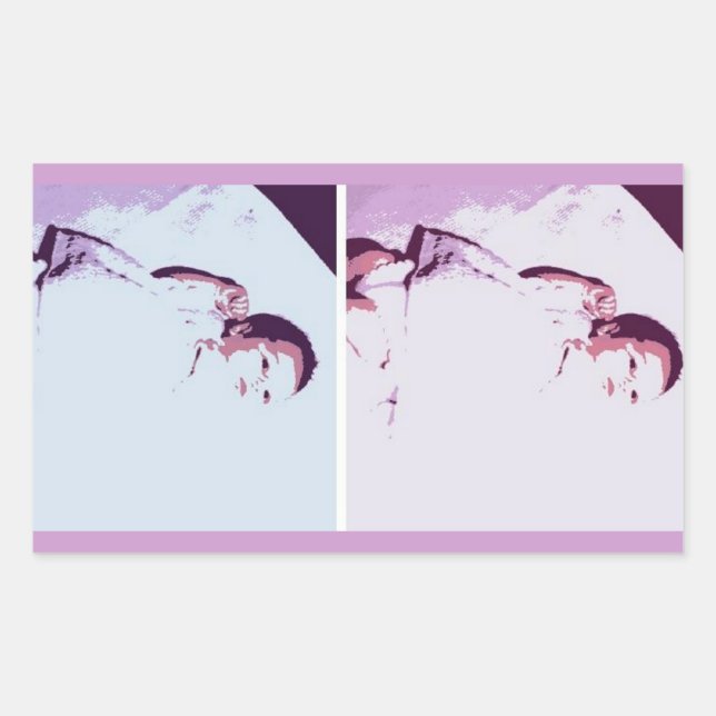 Sticker Rectangulaire Twins Baby Faire-part (Devant)