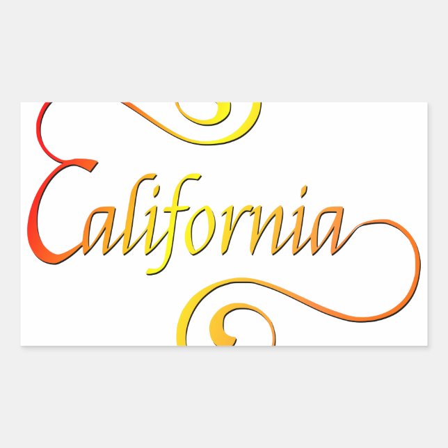 Sticker Rectangulaire Typographie de Californie (Devant)