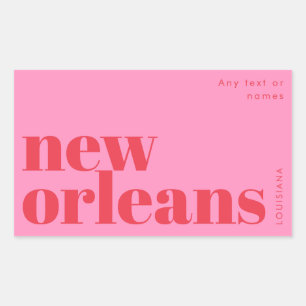 Sticker Rectangulaire Typographie de la Nouvelle-Orléans Louisiane