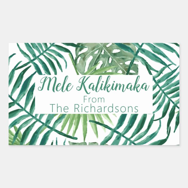 Sticker Rectangulaire Typographie de Noël de Mele Kalikimaka (Devant)