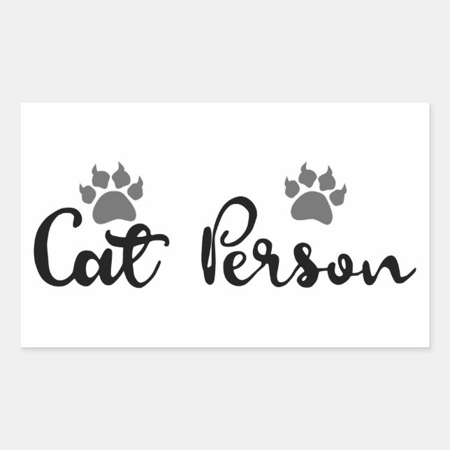 Sticker Rectangulaire Typographie d'une personne de chat (Devant)