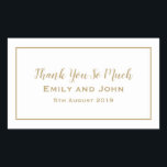 Sticker Rectangulaire Typographie Or simple et mariage cadre Faveur<br><div class="desc">Des autocollants pratiques pour vos faveurs de mariage pour correspondre à la collection Minimalist Gold mariage. Personnalisez facilement le texte et vous pouvez modifier les couleurs de l'arrière - plan et du texte si vous le souhaitez.</div>