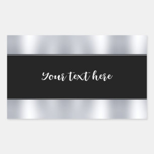 Sticker Rectangulaire Typographie personnalisée Texte Blanc Modèle Faux 
