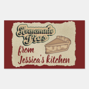 Sticker Rectangulaire Typographie rétro vintage tartes faites maison