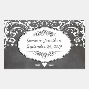 Sticker Rectangulaire Typographie sur tableau noir pour mariages