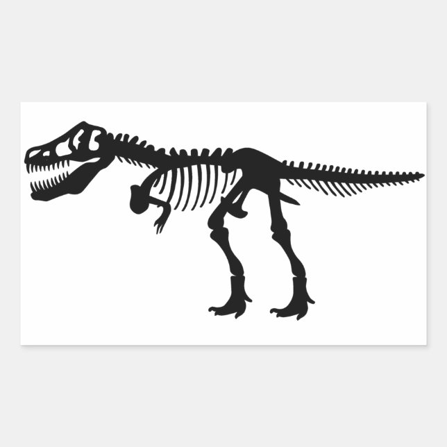 Sticker Rectangulaire Tyrannosaurs Rex Dinosaur Skeleton (Devant)