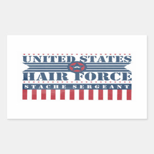 Sticker Rectangulaire U.S. Sergent de Stache de force de cheveux