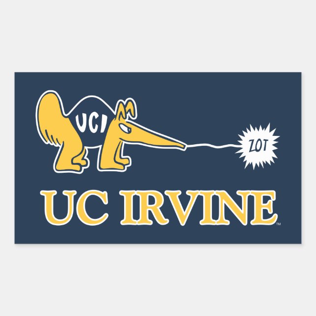Sticker Rectangulaire UC Irvine | UCI Anteaters Zot! (Devant)
