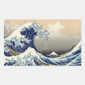 STICKER RECTANGULAIRE UKIYO-E ~HOKUSAI 葛飾北斎 「富嶽三十六景 神奈川沖浪裏」