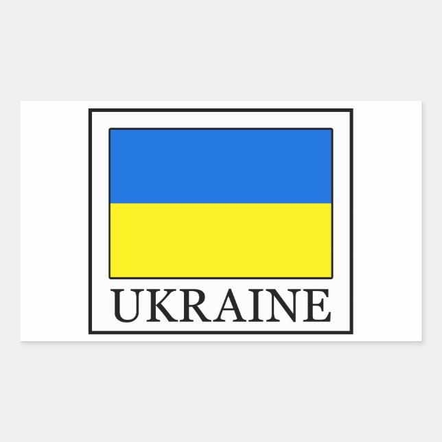 Sticker Rectangulaire Ukraine (Devant)