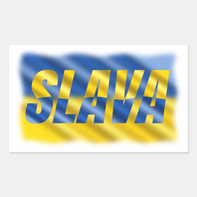 Sticker Rectangulaire Ukraine bleue et jaune Inspirations Paix pas de gu (Devant)