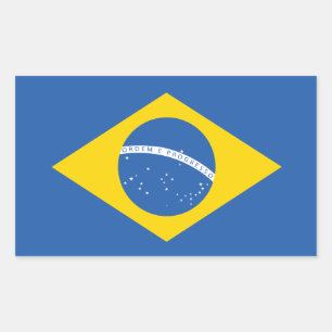 Sticker Rectangulaire Ukraine Brésil Brésil Brésil drapeau brésilien