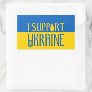 Sticker Rectangulaire Ukraine drapeau bleu jaune soutien emblème goutte 