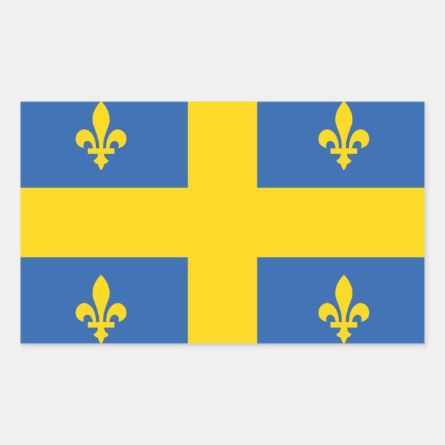 Sticker Rectangulaire Ukraine drapeau québécois ukrainien (Devant)