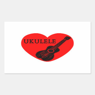 Sticker Rectangulaire Ukulele Love