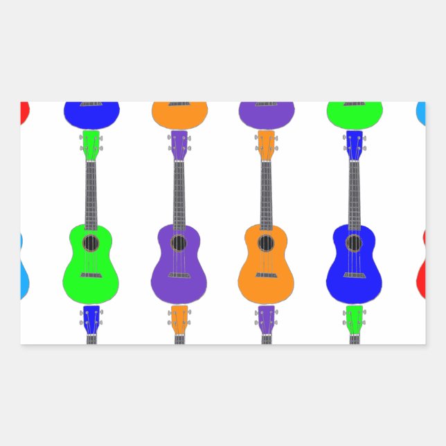 Sticker Rectangulaire Ukuleles (Devant)
