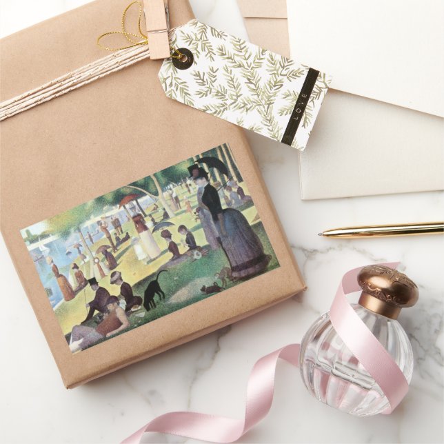 Sticker Rectangulaire Un dimanche après-midi à l'Île de la Grande Jatte  (Cadeaux)