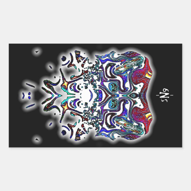 Sticker Rectangulaire Un esprit souriant coloré v2 (Devant)