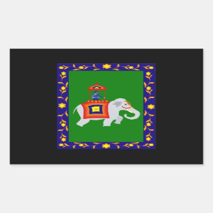 Sticker Rectangulaire Un homme à bord d'Elephant