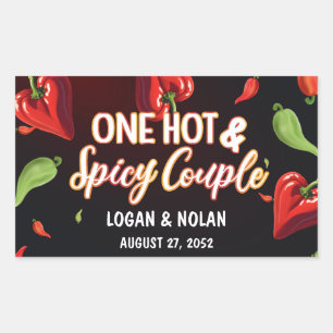 Sticker Rectangulaire Un Mariage Couple Hot & Spicy, Nom Couple Personna