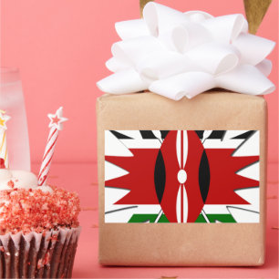 Sticker Rectangulaire Un Motif kenyan dynamique : un art 18 étoiles