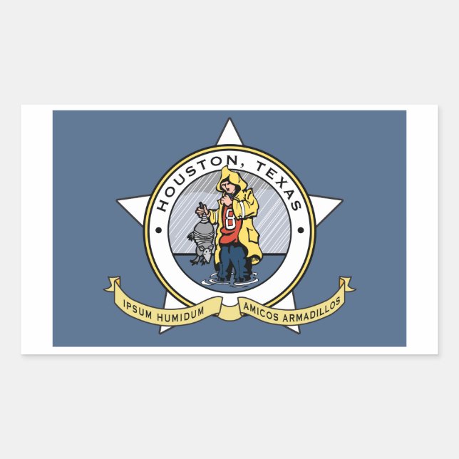 Sticker Rectangulaire Un nouveau drapeau pour l'autocollant Houston (Devant)