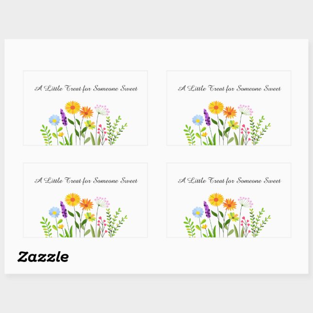 Sticker Rectangulaire Un petit gâteau pour quelqu'un de sucré (Feuille)