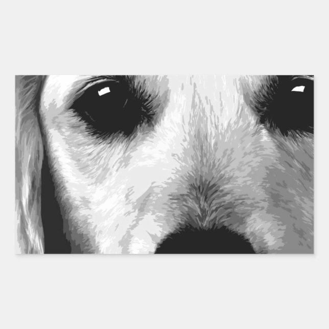 Sticker Rectangulaire Un récupérateur en or noir et blanc (Devant)