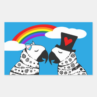 Sticker Rectangulaire Une fille transgenre perroquet avec un petit ami