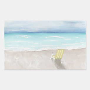 Sticker Rectangulaire Une journée à la plage
