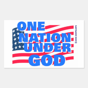 Sticker Rectangulaire Une nation sous Dieu don chrétien