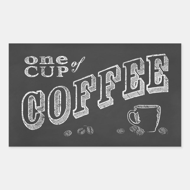 Sticker Rectangulaire une tasse de café CHALK ART (Devant)