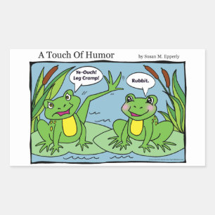 Sticker Rectangulaire "Une touche d'Humour" Frogs Massage Thérapie Comiq