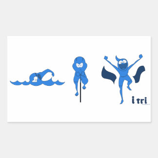 Sticker Rectangulaire Une variété de produits avec le logo Tri-toon bleu