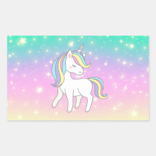 Sticker Rectangulaire Unicorn Party Collection!