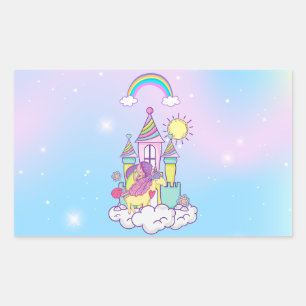 Sticker Rectangulaire Unicorn Party Collection!