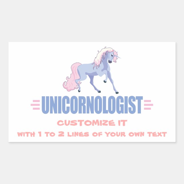 Sticker Rectangulaire Unicorne personnalisée (Devant)