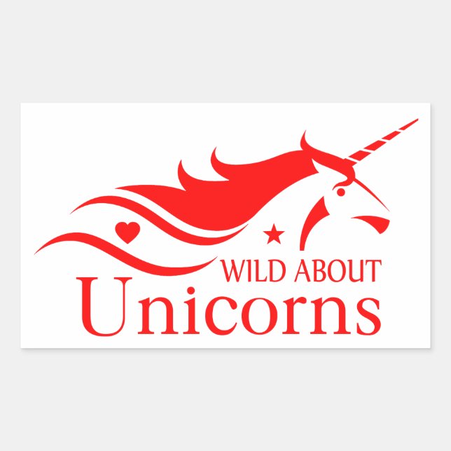 Sticker Rectangulaire Unicornes, Wild About Unicorns, Unicorn (Devant)