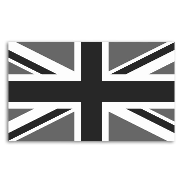 Sticker Rectangulaire Union Jack noir et gris (Black and Grey Union Jack Rectangular Sticker)