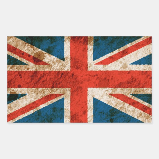 Sticker Rectangulaire Union Jack robuste (Devant)