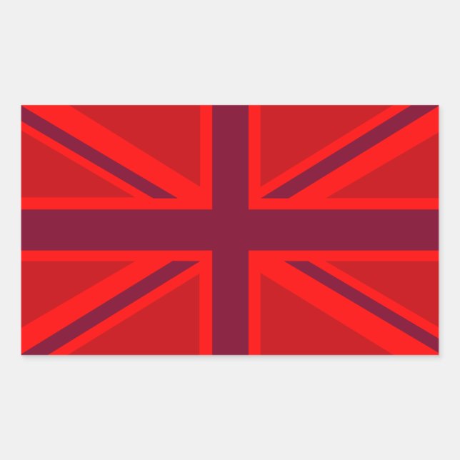 Sticker Rectangulaire Union Jack rouge (Devant)