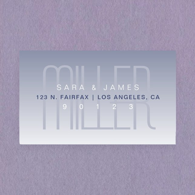 Sticker Rectangulaire Unique Moderne Gris Violet Blanc (Créateur téléchargé)
