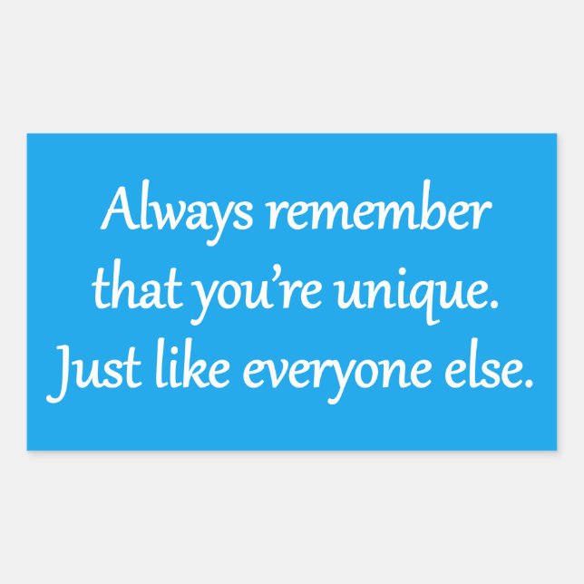 Sticker Rectangulaire Unique - Sarcastique Zen Phrase (Devant)