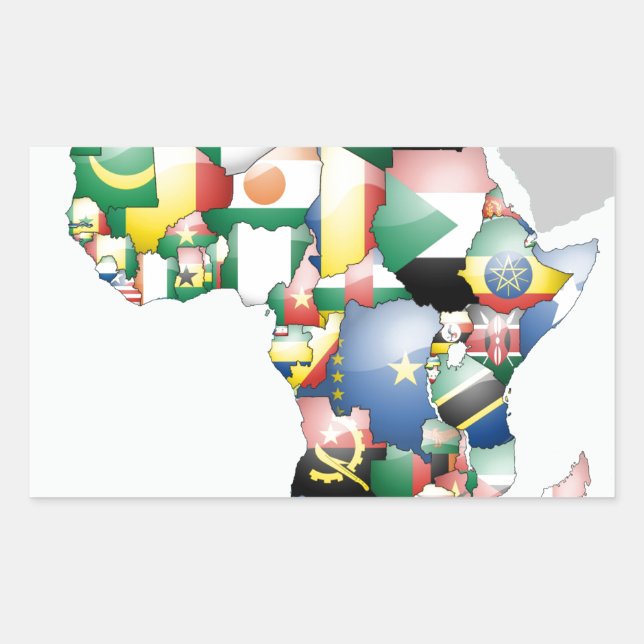Sticker Rectangulaire Unité dans la diversité : Collection des drapeaux  (Devant)