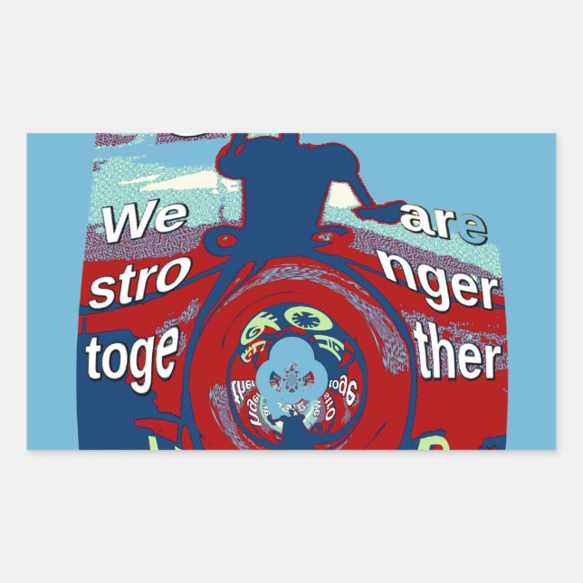 Sticker Rectangulaire United in Hope : Stronger Together - USA Art Print (Devant)
