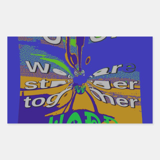 Sticker Rectangulaire United USA Hope Stronge Together (Devant)
