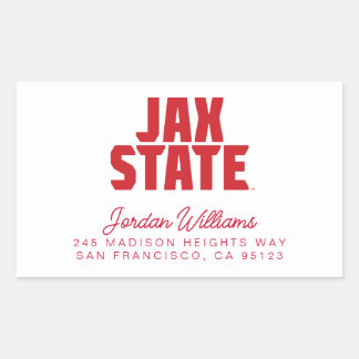 Sticker Rectangulaire Université d'État de Jacksonville JAX STATE Rouge