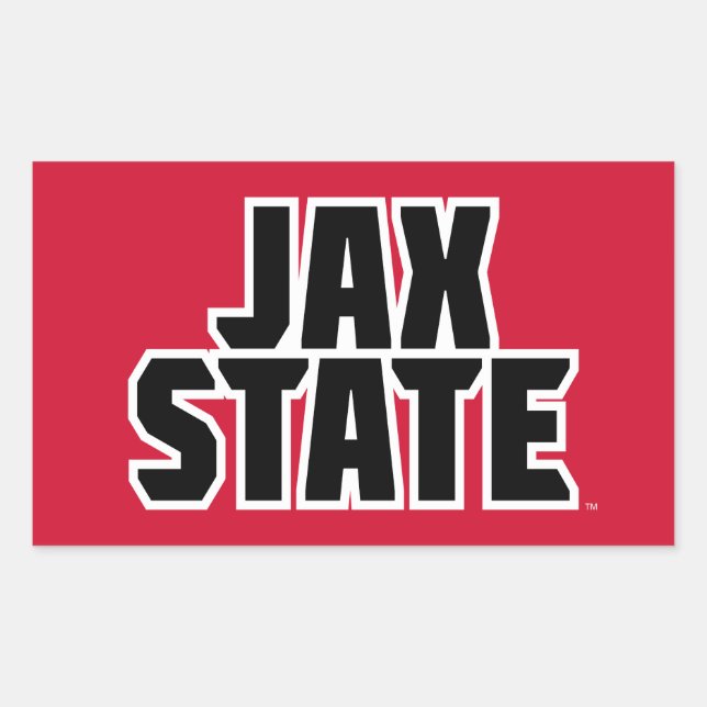 Sticker Rectangulaire Université d'État de Jacksonville JAX STATE Texte  (Devant)